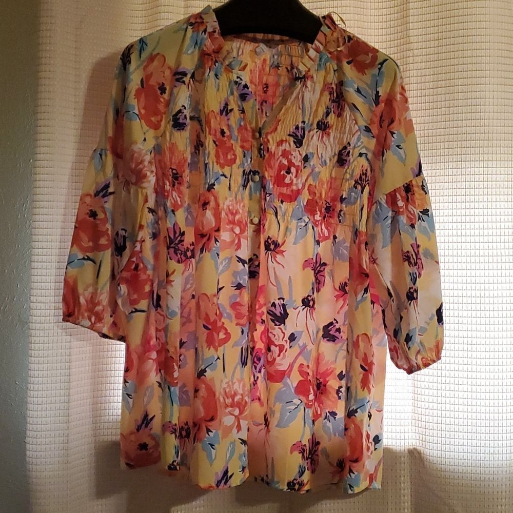 INTRO Floral BLOUSE NEW 1X
